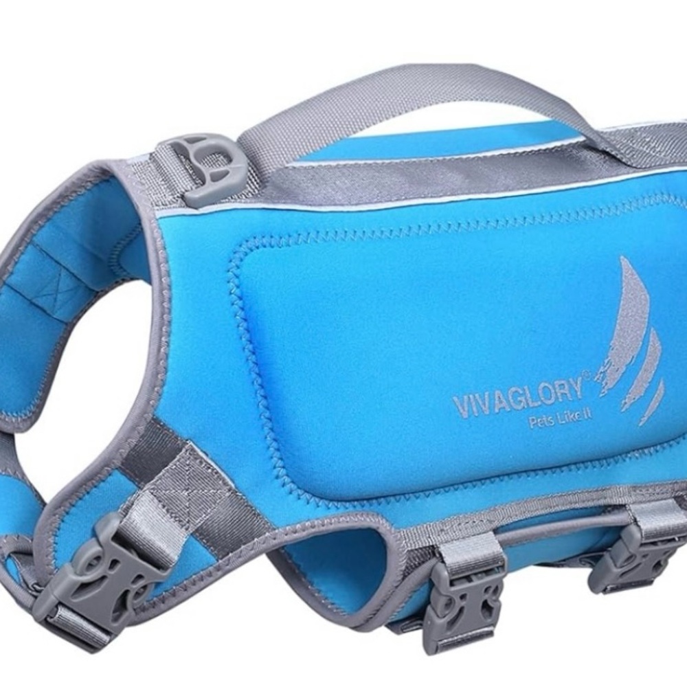 Pet Swim Vest - Blue and Gray